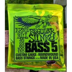 Cтруни за бас китара Ernie Ball Regular Slinky 5-Strings 045″/130″