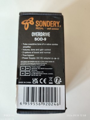 МИНИ ОВЪРДРАЙВ ПЕДАЛ SONDERY OVERDRIVE SOD-9